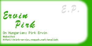 ervin pirk business card